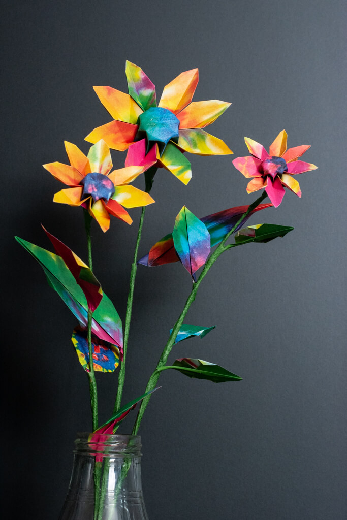 origami sunflowers