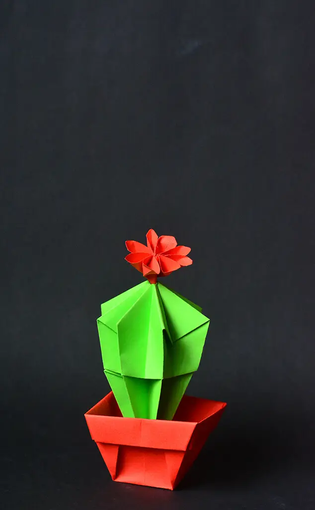 Origami Cactus Designed by Paper Kawaii