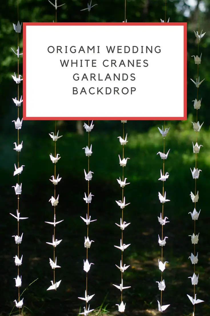 My Origami Wedding White Cranes Garlands Backdrop