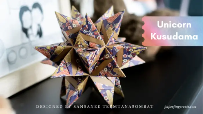 Unicorn Kusudama designed by Sansanee Termtanasombat [PrwOrigami] (1)