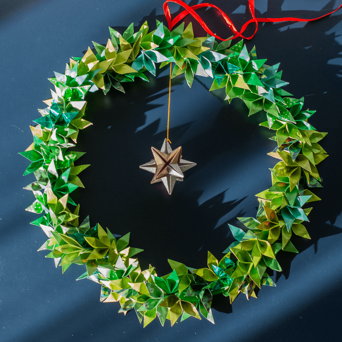 origami xmas wreath