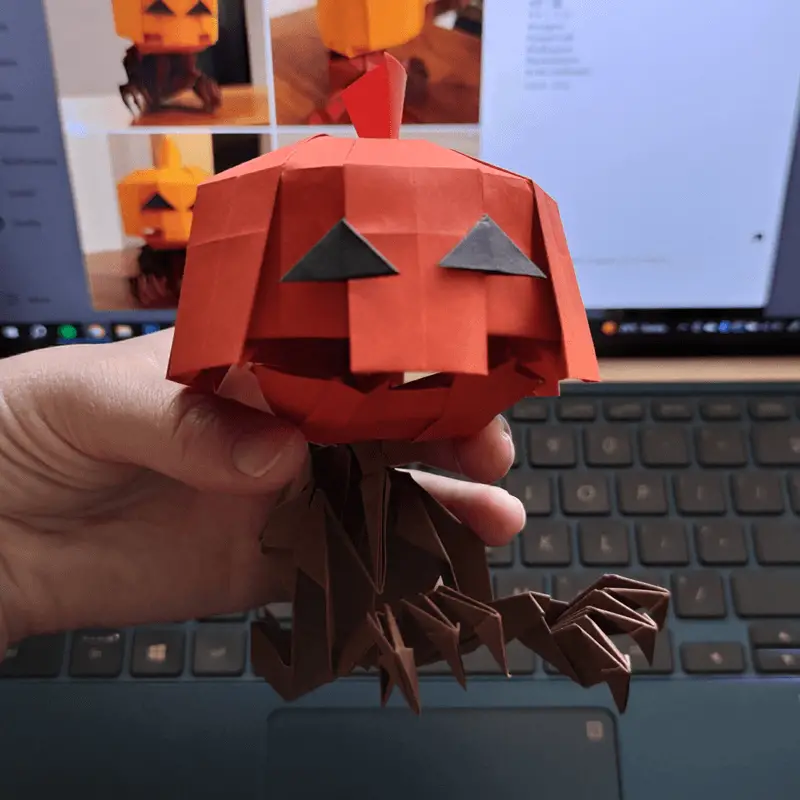 origami jack o' lantern modular