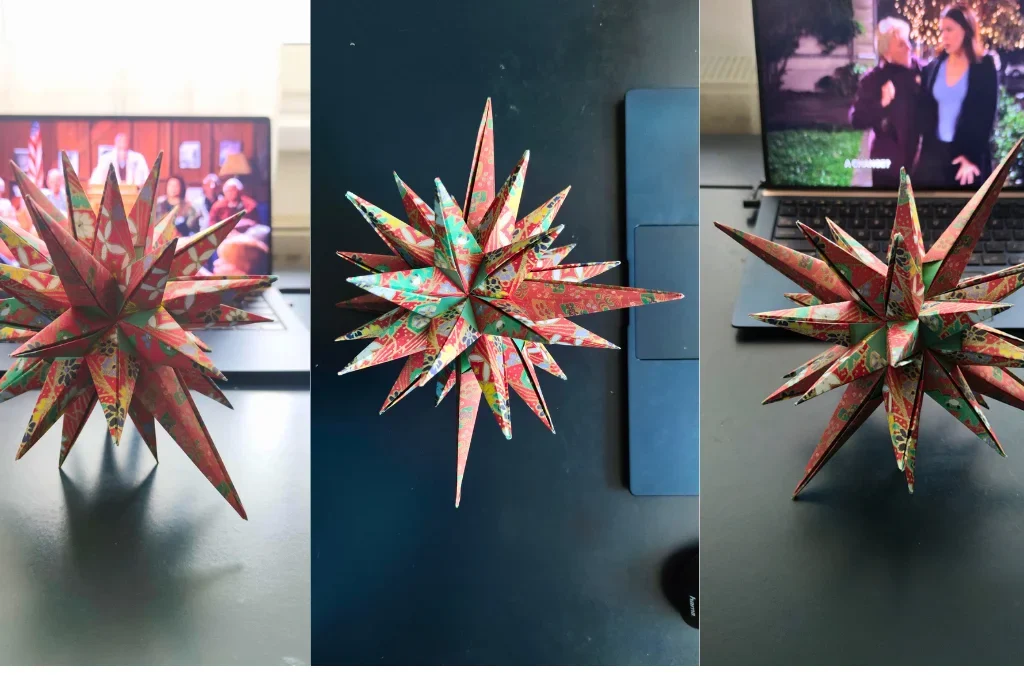 Origami Bethlehem Star Kusudama designed by Fendy Tong