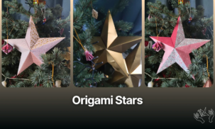 Origami stars christmas decoration