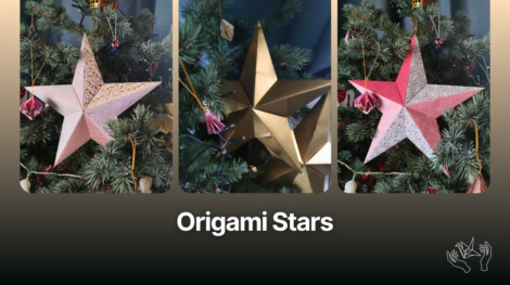 Origami stars christmas decoration