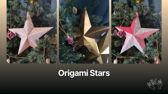 Origami stars christmas decoration